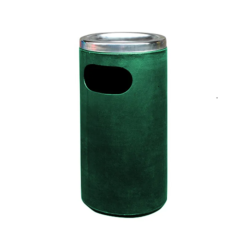 GREEN CARE TRASH BIN ASH GREEN PLASTIC SMALL ROUND